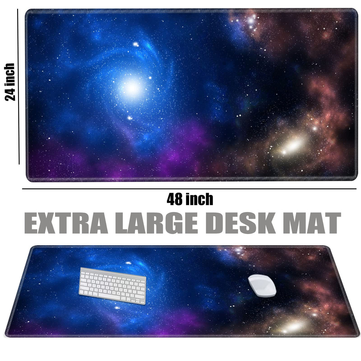 Gaming Mouse Pad 48x24 XXXL Desk Mat Extra Large Extended Mousepad Giant Desk Pad 3XL Galaxy Huge
