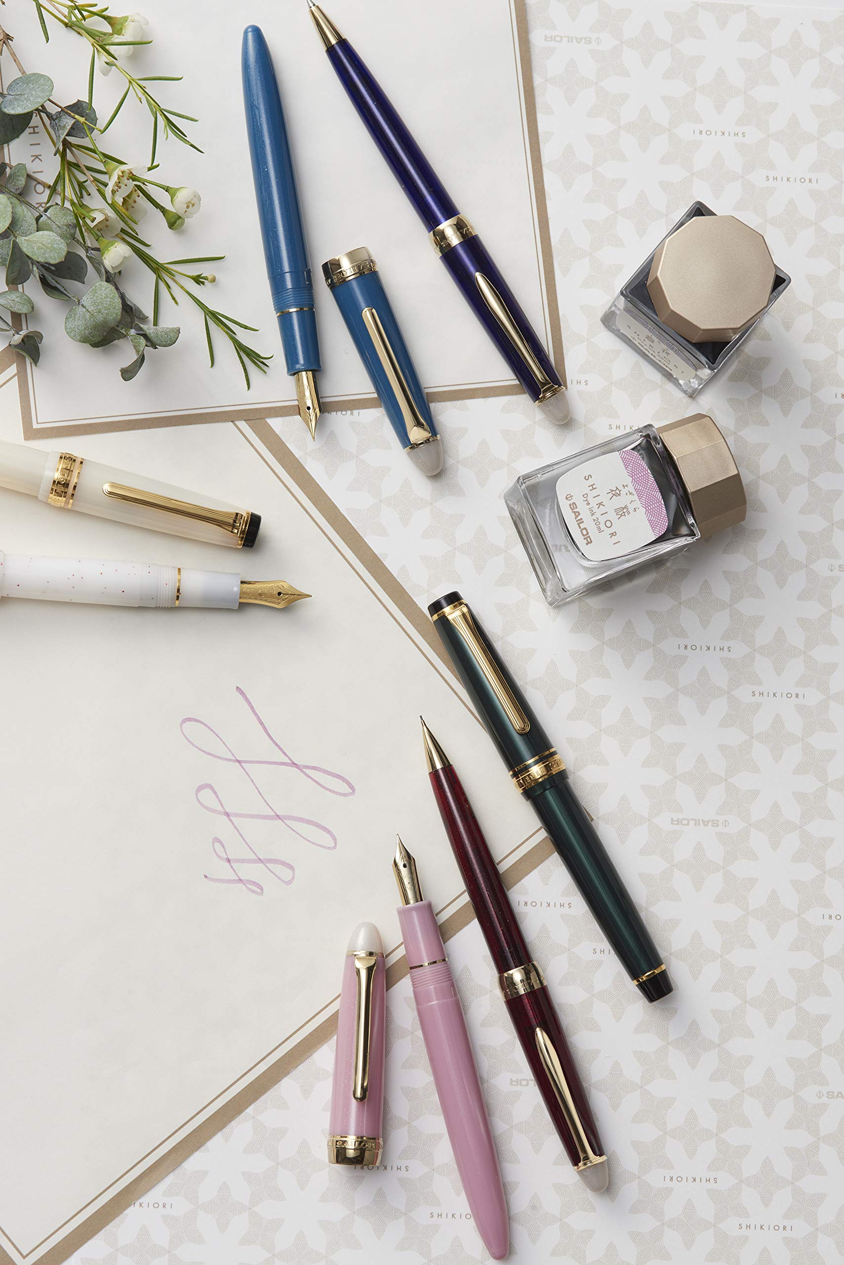 Sailor Fountain Pen, Shiki-ori Fountain Pen, Moonlit Surface, Long Night, Fine Point, 11-0558-203