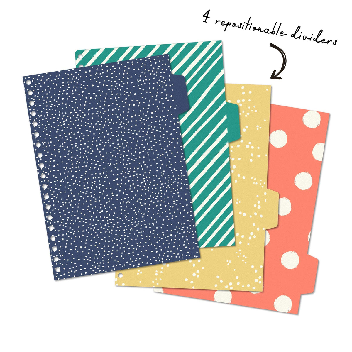 Pukka Pad, Carpe Diem 5-Subject Double Spiral Bound Notebook 3-Pack with Repositionable Dividers