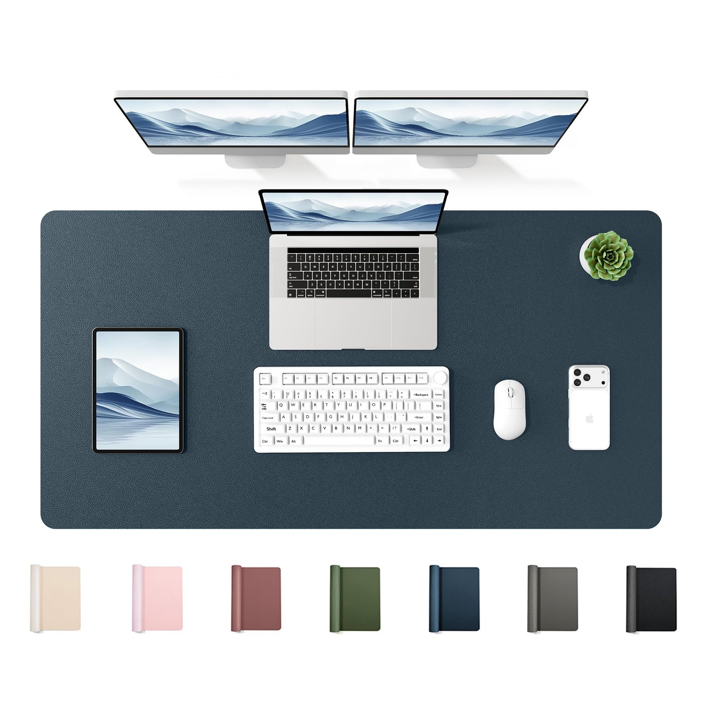 YSAGi 47.2" x 24" Large PU Leather Desk Mat for Keyboard and Mouse - Waterproof Non-Slip Desk Pad