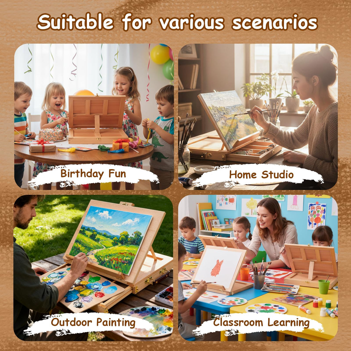 Falling in Art 29 Pcs Acrylic Painting Kit with Tabletop Easel