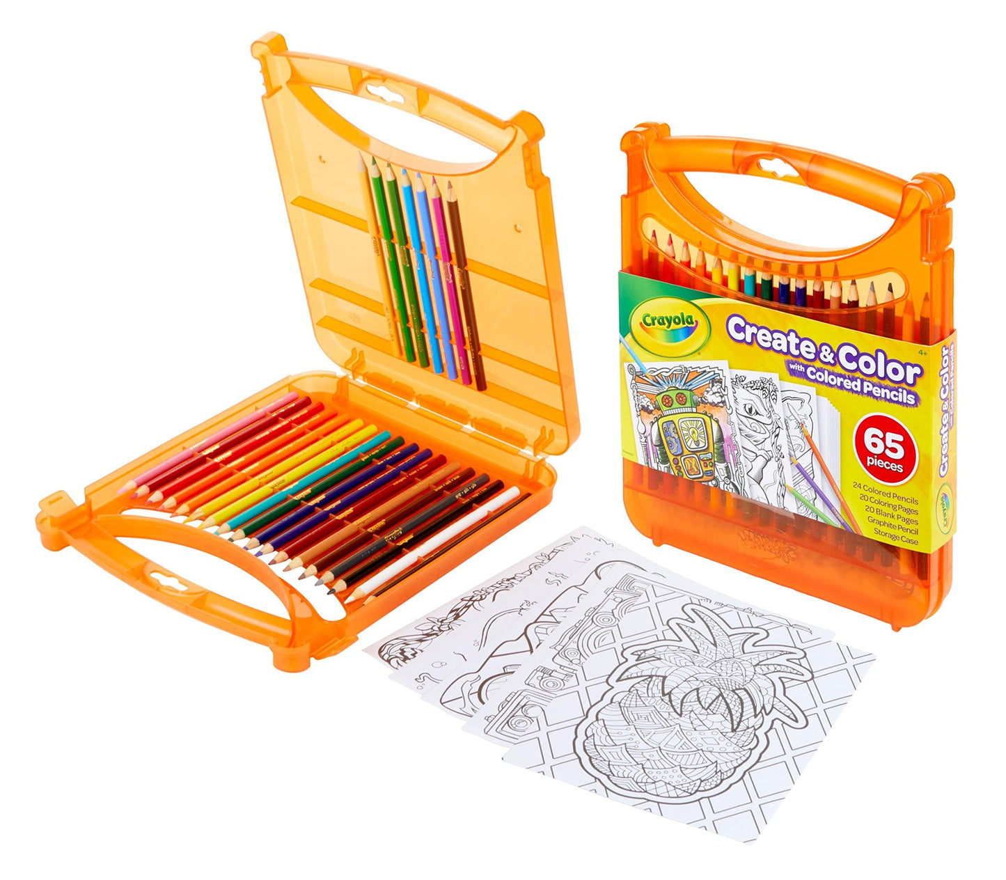 Crayola Colored Pencils Coloring Art Case with Coloring Pages, Gift For Kids, Ages 4, 5, 6, 7, 8