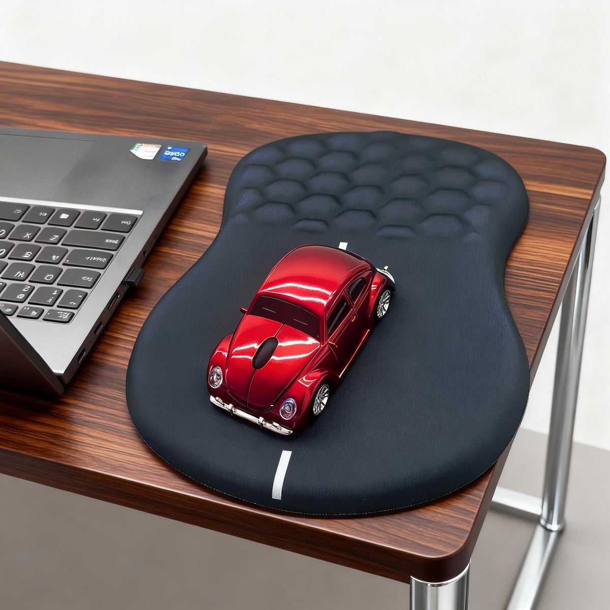 Road Mouse Pad for Car Mouse with Wrist Rest, Ergonomic Mousepad for Wrist Pain Relief with Wrist