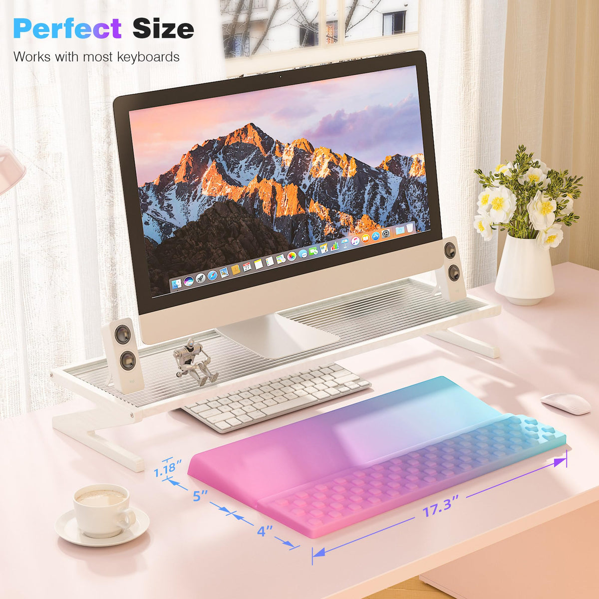 Ospelelf Keyboard Wrist Rest, Ergonomic Memory Foam Wrist Support for Typing & Gaming, Tilted