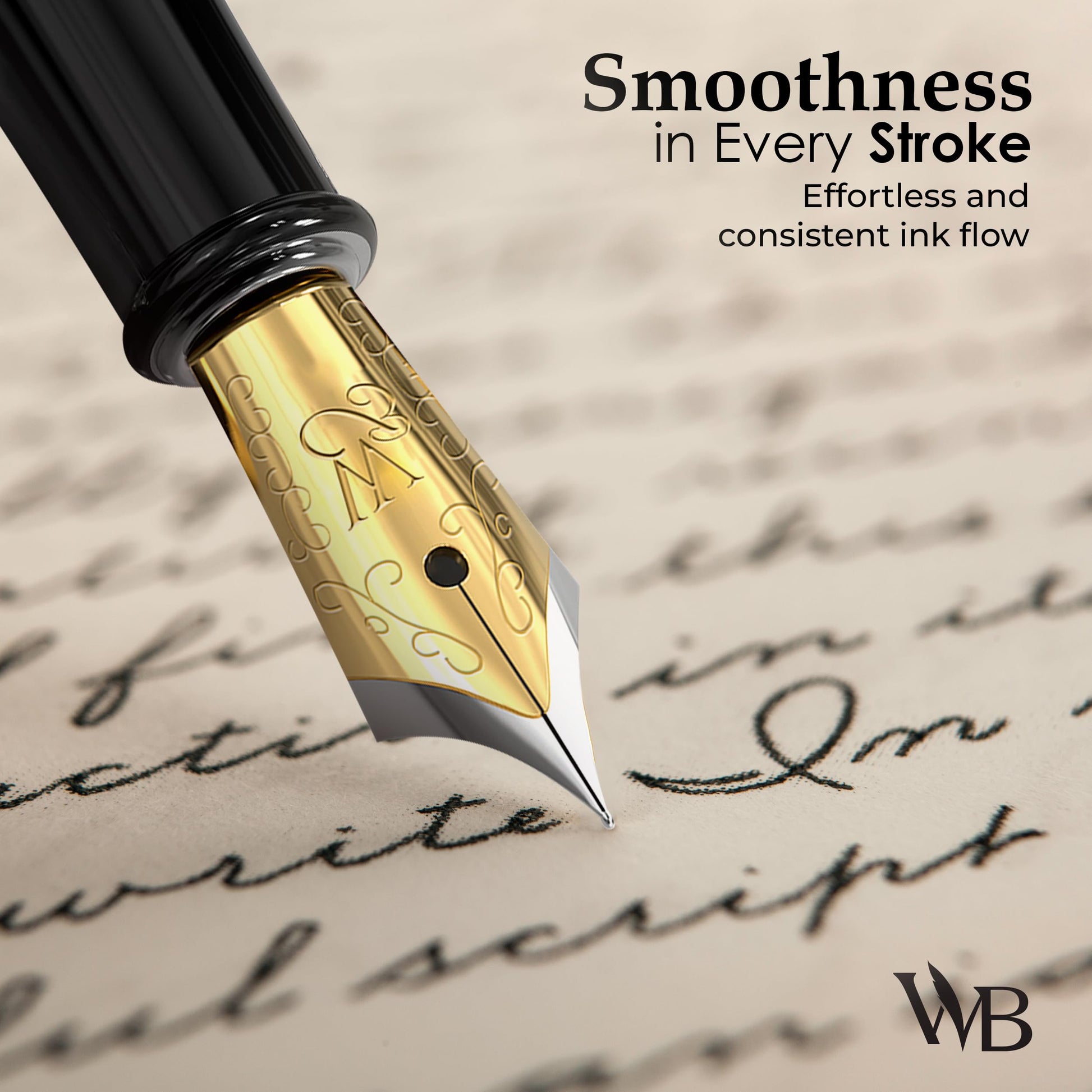 Wordsworth & Black Fountain Pen Set for Writing,Extra Fine Nib, Silver
