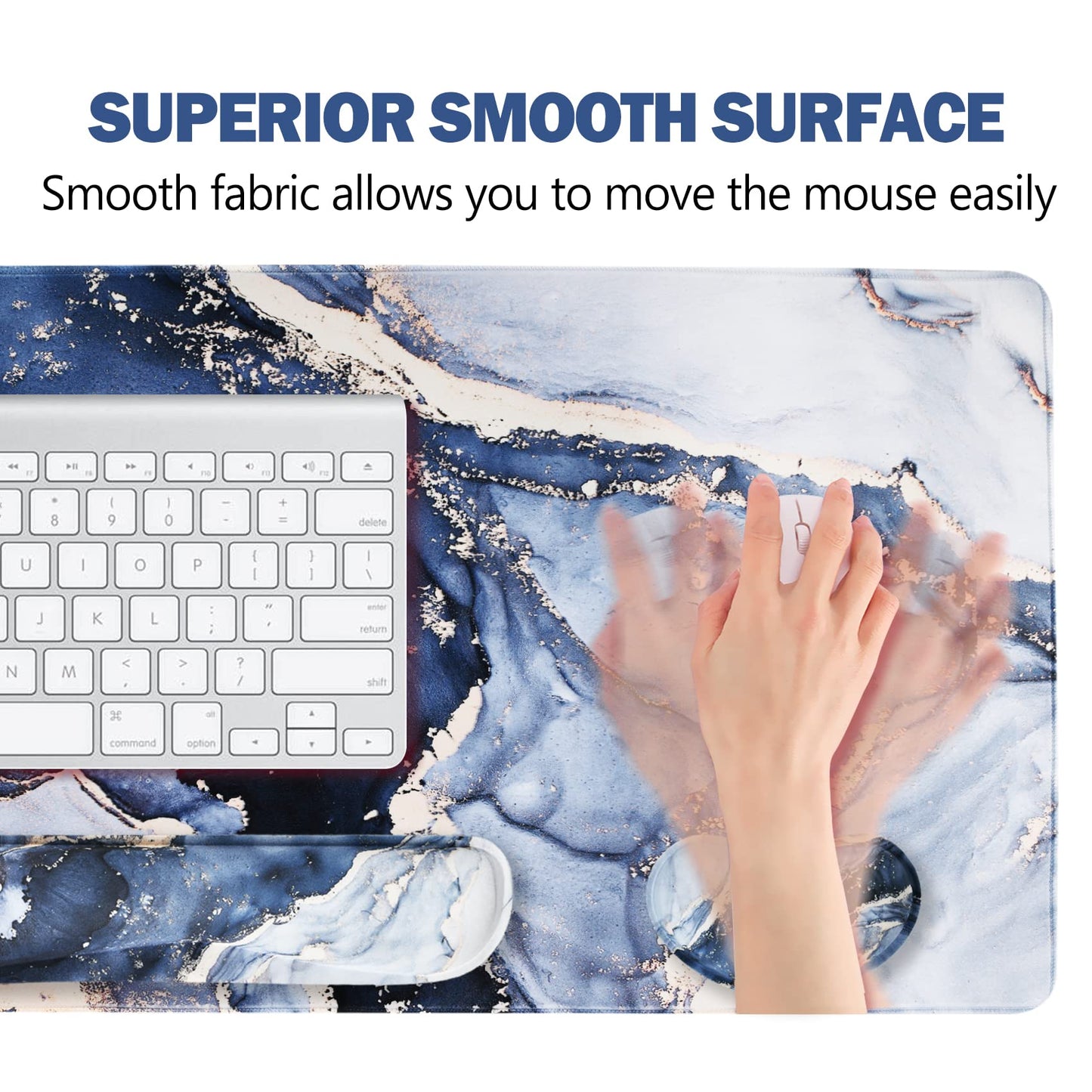 ARTSO Large Gaming Mouse Pad, Keyboard Wrist Rest Pad & Wrist Support Mousepad Set, Stitched Edge