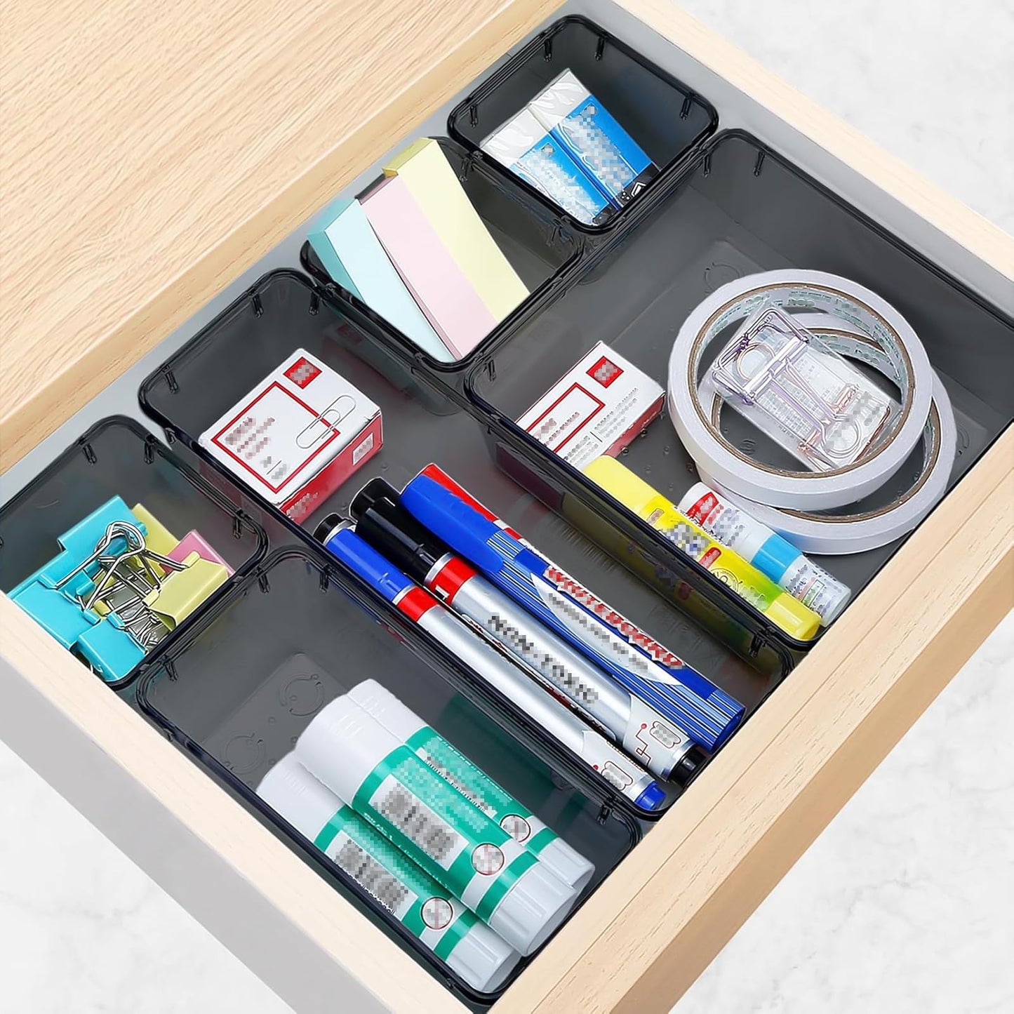 25 PCS Drawer Organizer Set, 5 Size Bathroom and kitchen organizer Trays