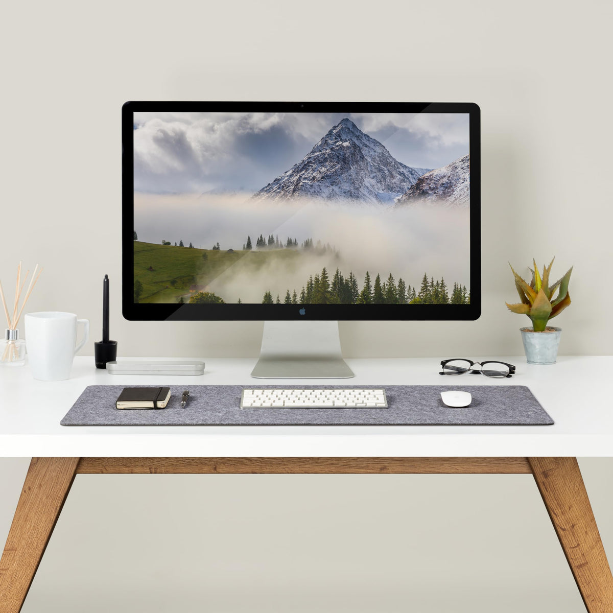 Wolvende Premium Felt Desk Mat | Large 15.75" x 36" | Multifunctional Desk Pad for Home Office |