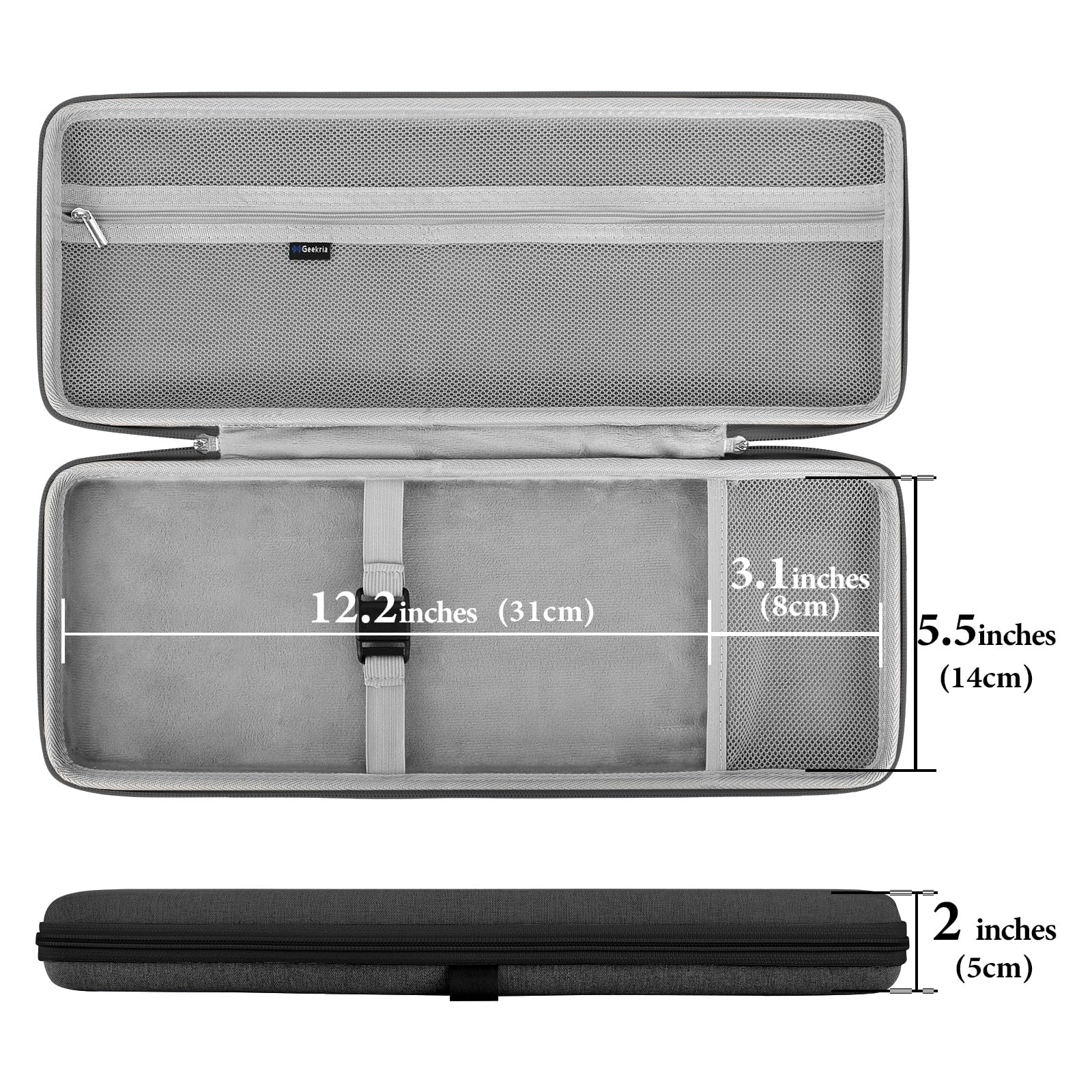 GEEKRIA 75% Keyboard Case, Hard Shell Travel Bag for Compact 84 Key Computer Mechanical Gaming