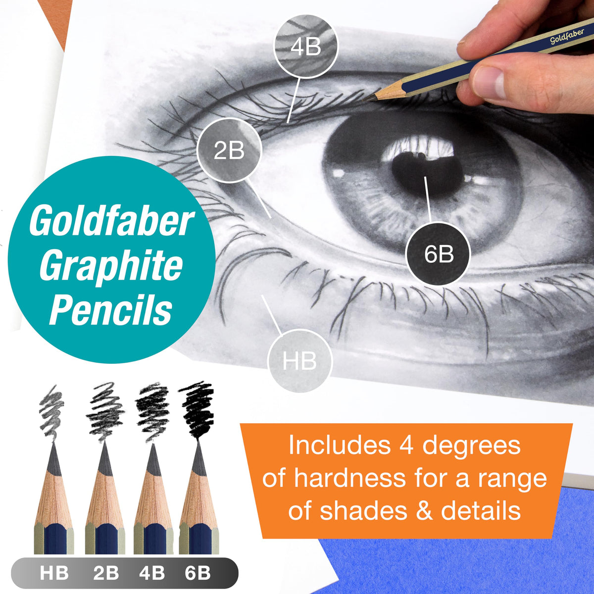 Faber-Castell Try It Box: Monochrome, 27 Piece Drawing Art Kit featuring Colored Pencils, Graphite