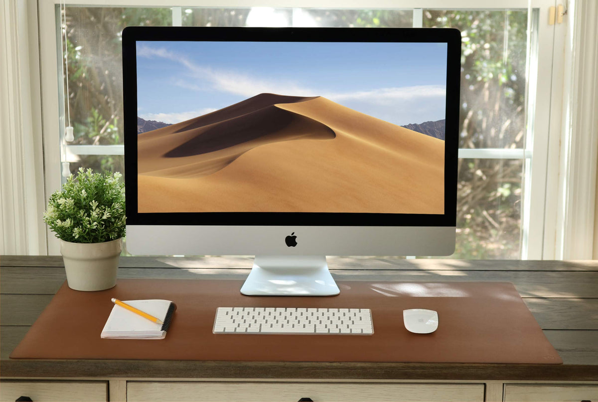 Vine Creations Leather Desk Pad - Large 36" x 20", Desk Protector with PU Leather, Mouse Pad