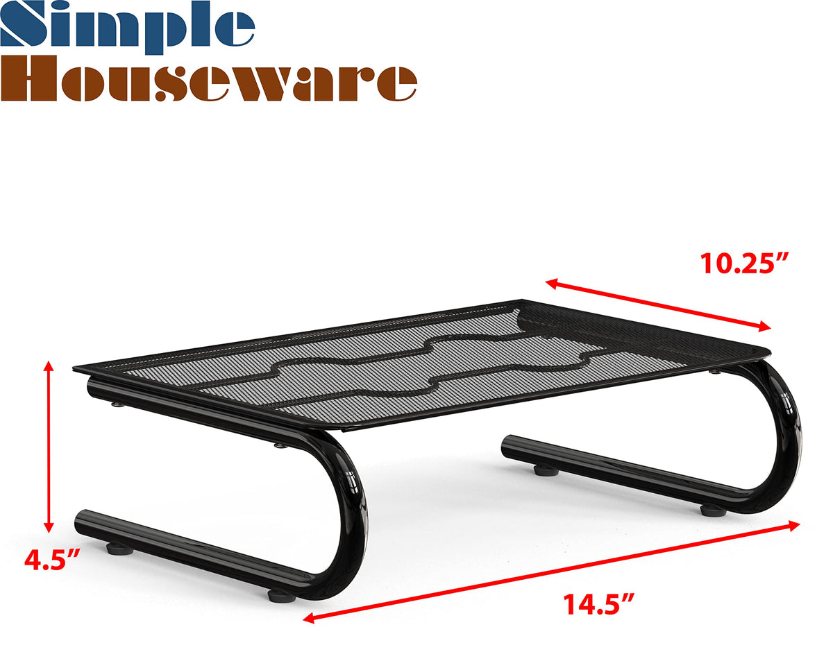 Simple Houseware Mesh Monitor Stand Riser, Black, 2 Pack