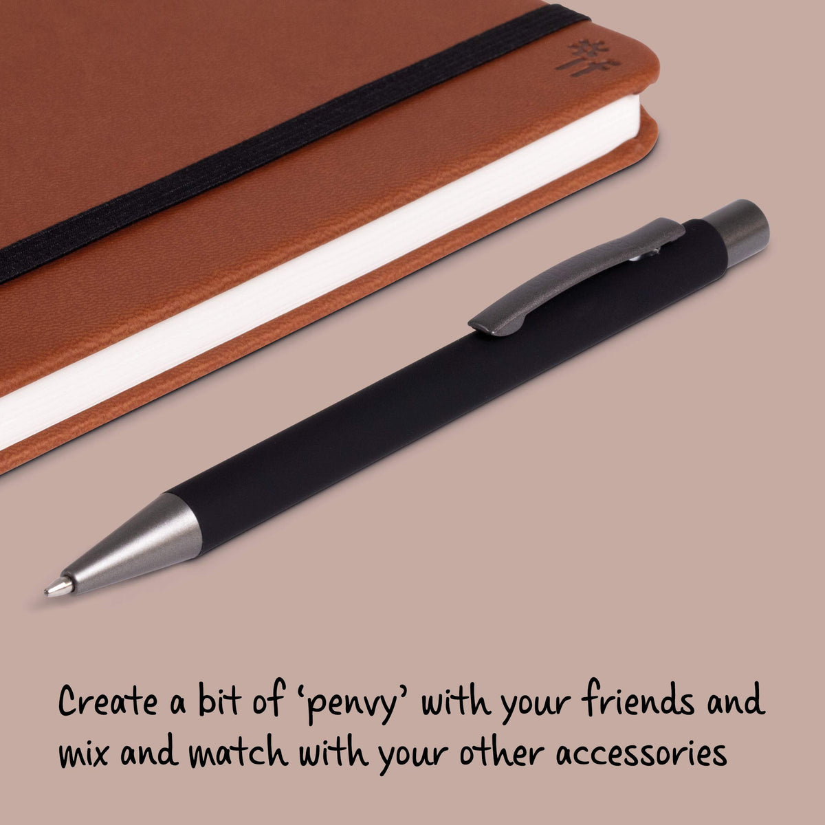 IF Bookaroo Pen, soft touch, colour coated pen with black ink - BLACK