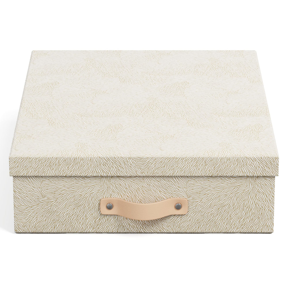 Bigso Oskar Fiberboard Document Storage Box with Lid for A4 and Letter Size Papers - Stylish