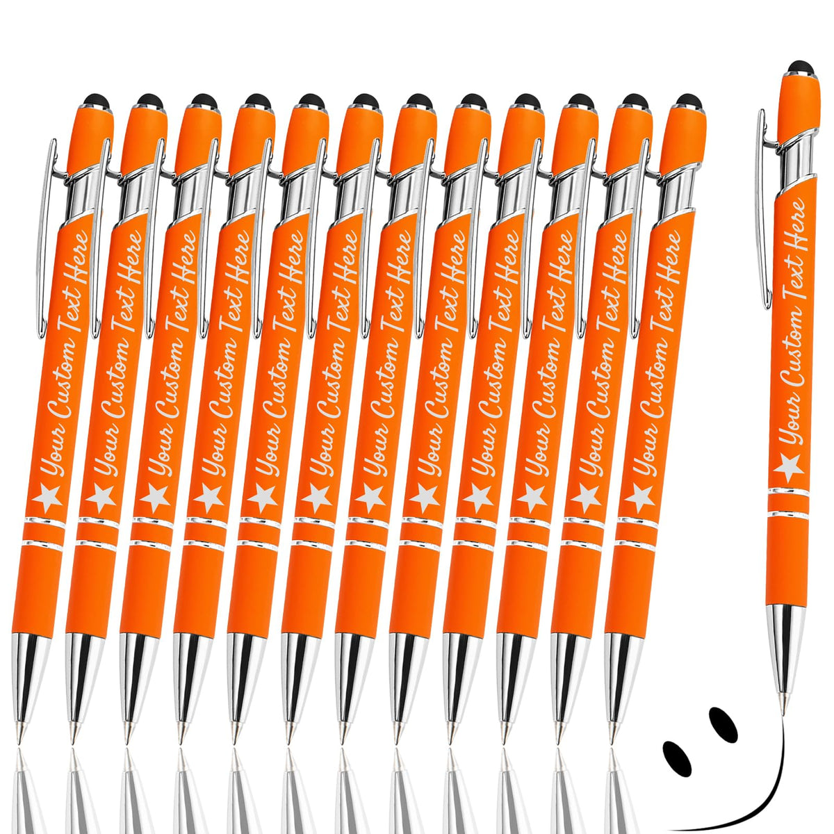 GIFTSDIY Personalized Pens with Stylus,Custom Engraving Ballpoint Pens,Imprinted with Your Logo or
