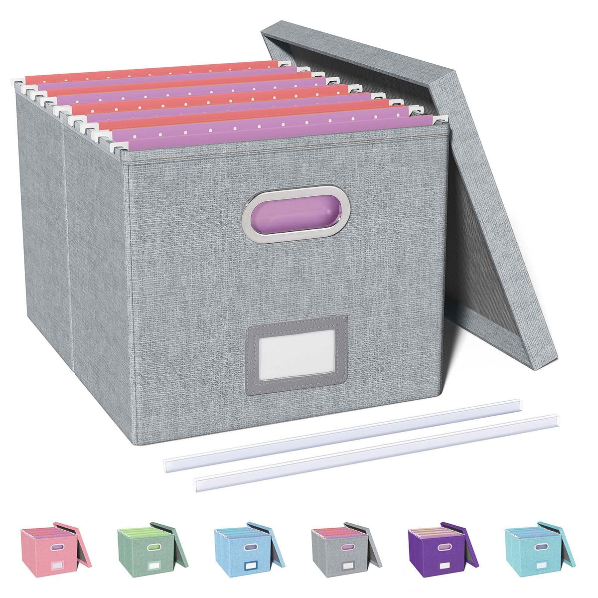 Oterri File Organizer, File Box, File Cabinet for Letter File Folder Storage, Hanging File