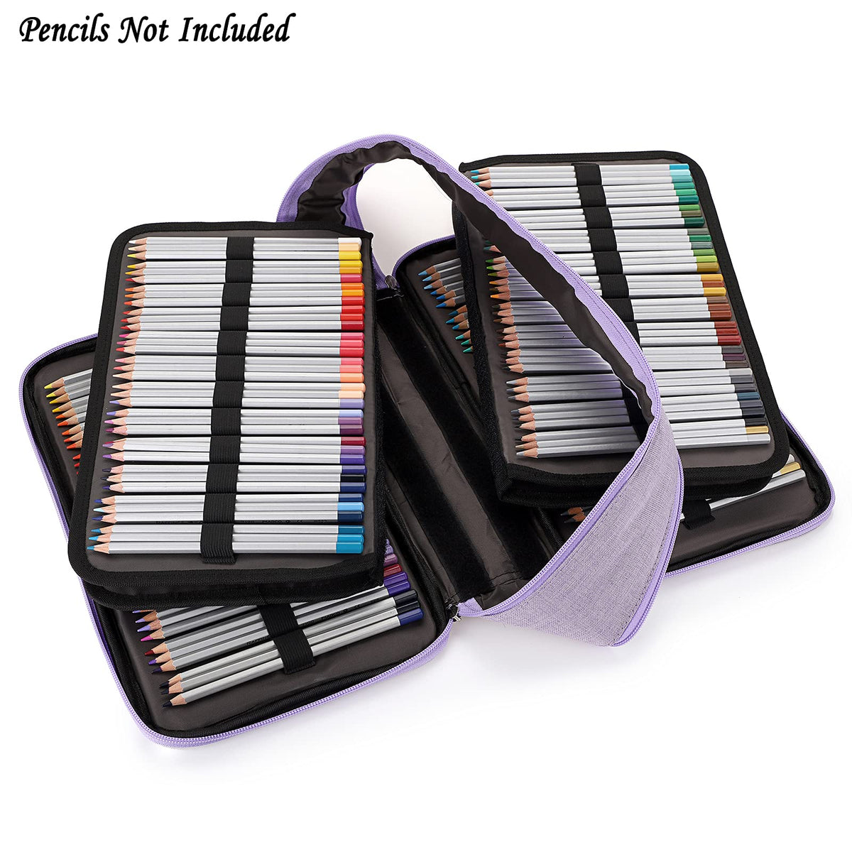BTSKY Colored Pencil Case 360 Slots Pen Pencil Bag Organizer High Capacity Pens Holder with Double