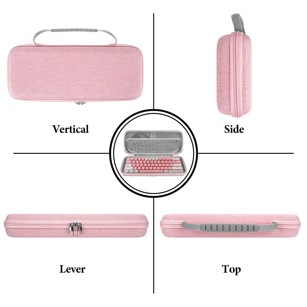 GEEKRIA 60% Compact Keyboard Case, Hard Shell Travel Bag for 61 Keys Computer Mechanical Keyboard