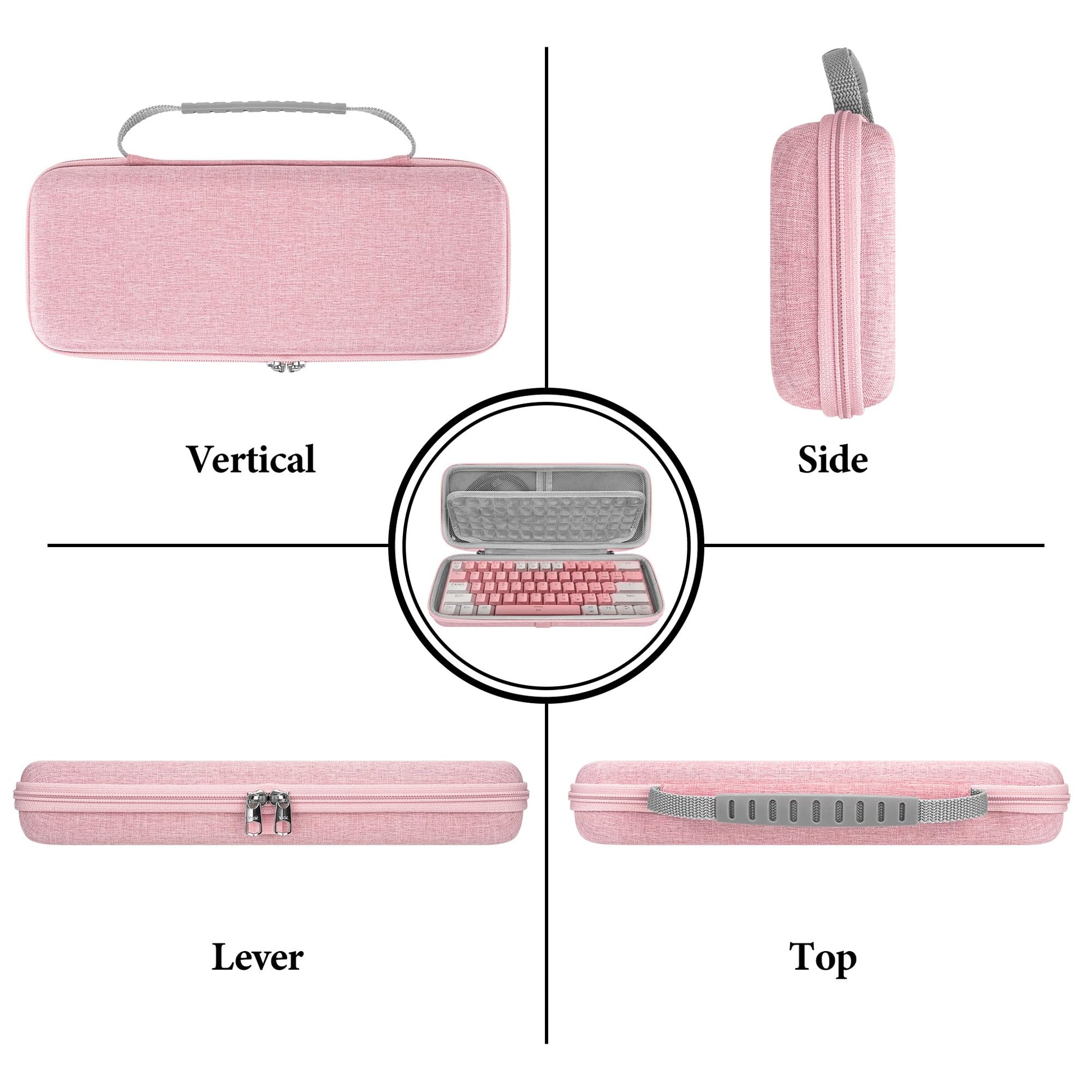 GEEKRIA 60% Compact Keyboard Case, Hard Shell Travel Bag for 61 Keys Computer Mechanical Keyboard