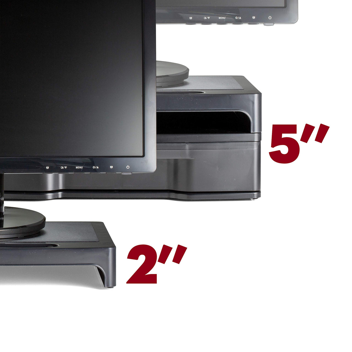 Officemate 2200 Series Monitor Stand with Security Drawer - Executive Monitor Riser and Desk