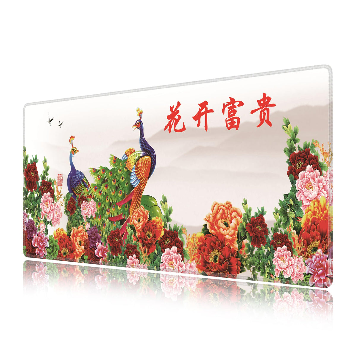 LL-COEUR XXL Landscape Gaming Mouse Pad Computer Keyboard Mat Office Desk Pad (Peacock, 39.3" x