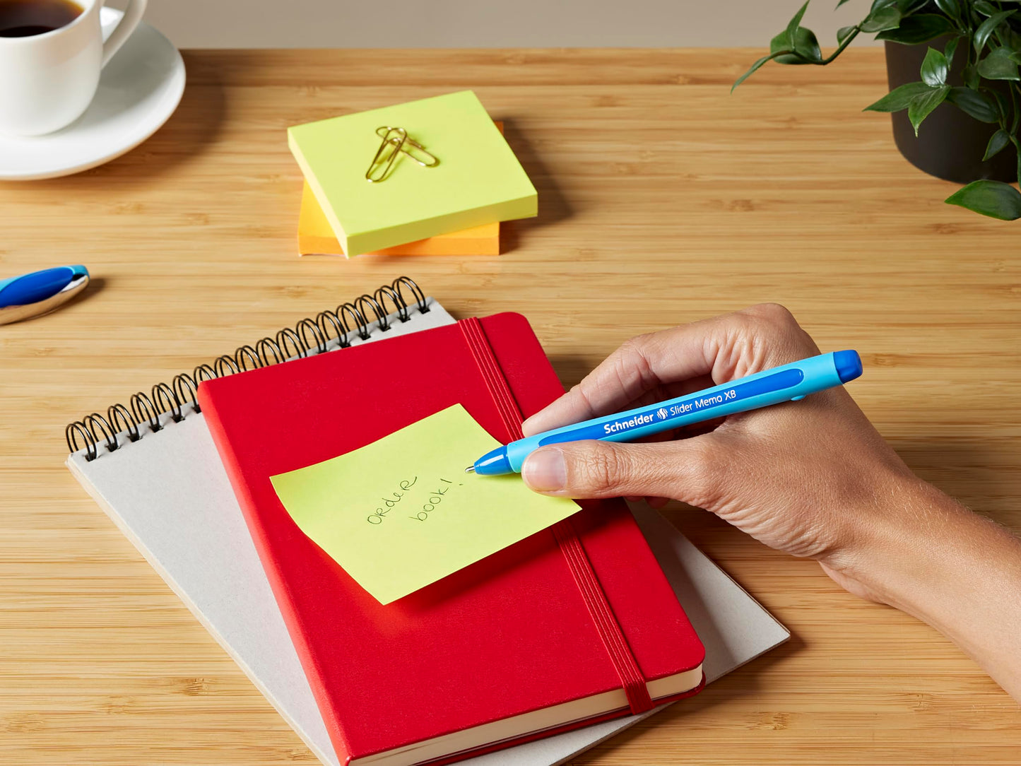 Schneider Slider Memo XB (Extra Broad) Ballpoint Pen, 1.4 mm, Light Blue Barrel, Blue Ink, Box of