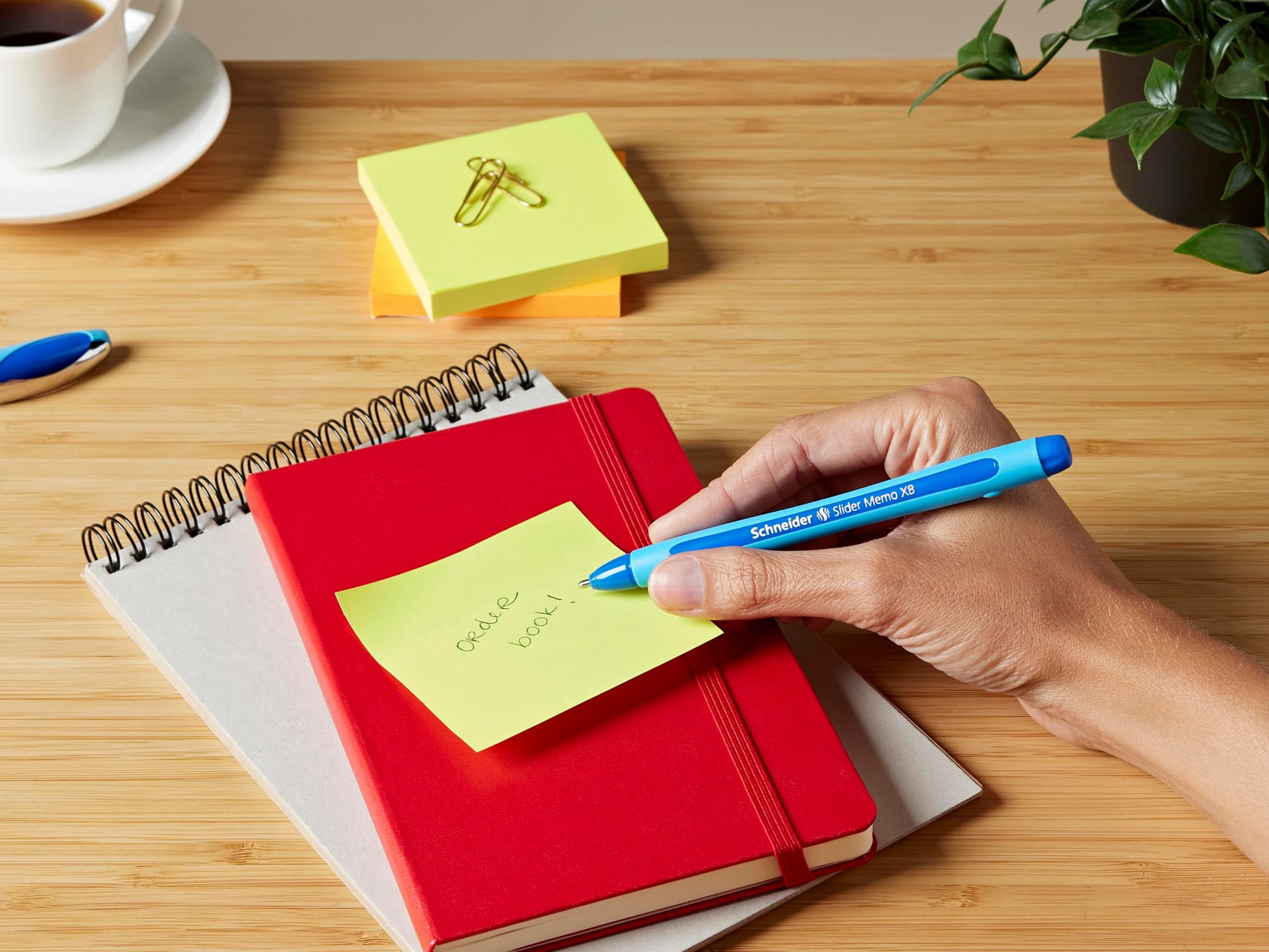 Schneider Slider Memo XB (Extra Broad) Ballpoint Pen, 1.4 mm, Light Blue Barrel, Blue Ink, Box of
