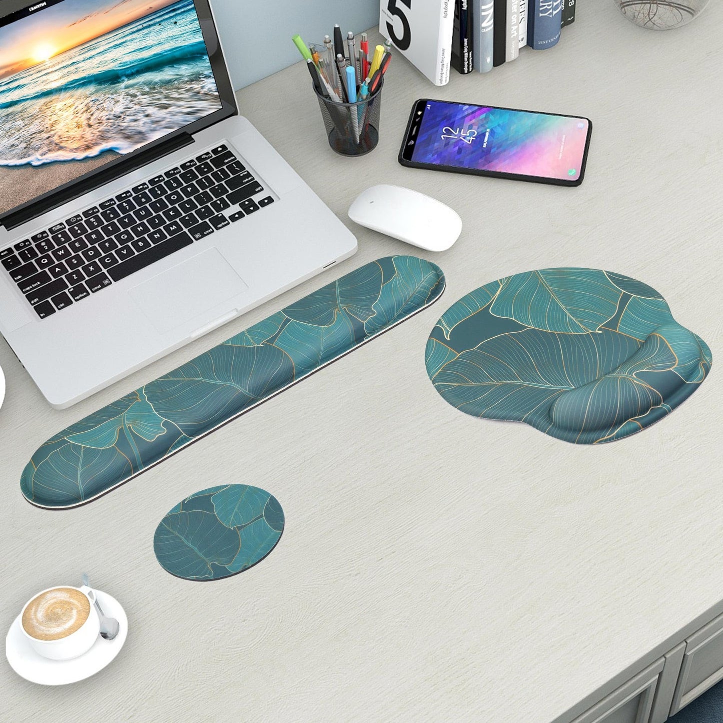 Wiabsi Mouse Pad and Keyboard Wrist Rest Support,Ergonomic Mouse Pad Set