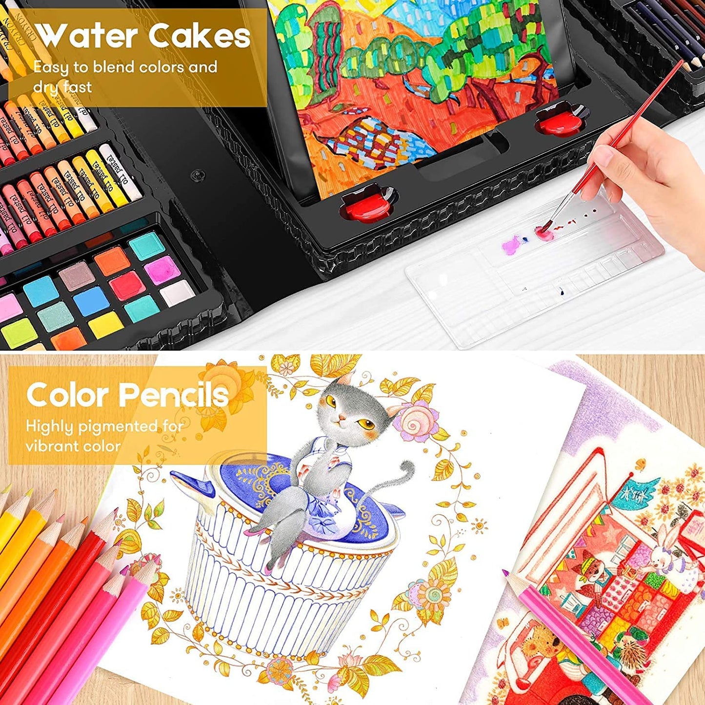 iBayam 251-Pack Pink Art Supplies, Drawing Arts Kits for Kids Teens Adult