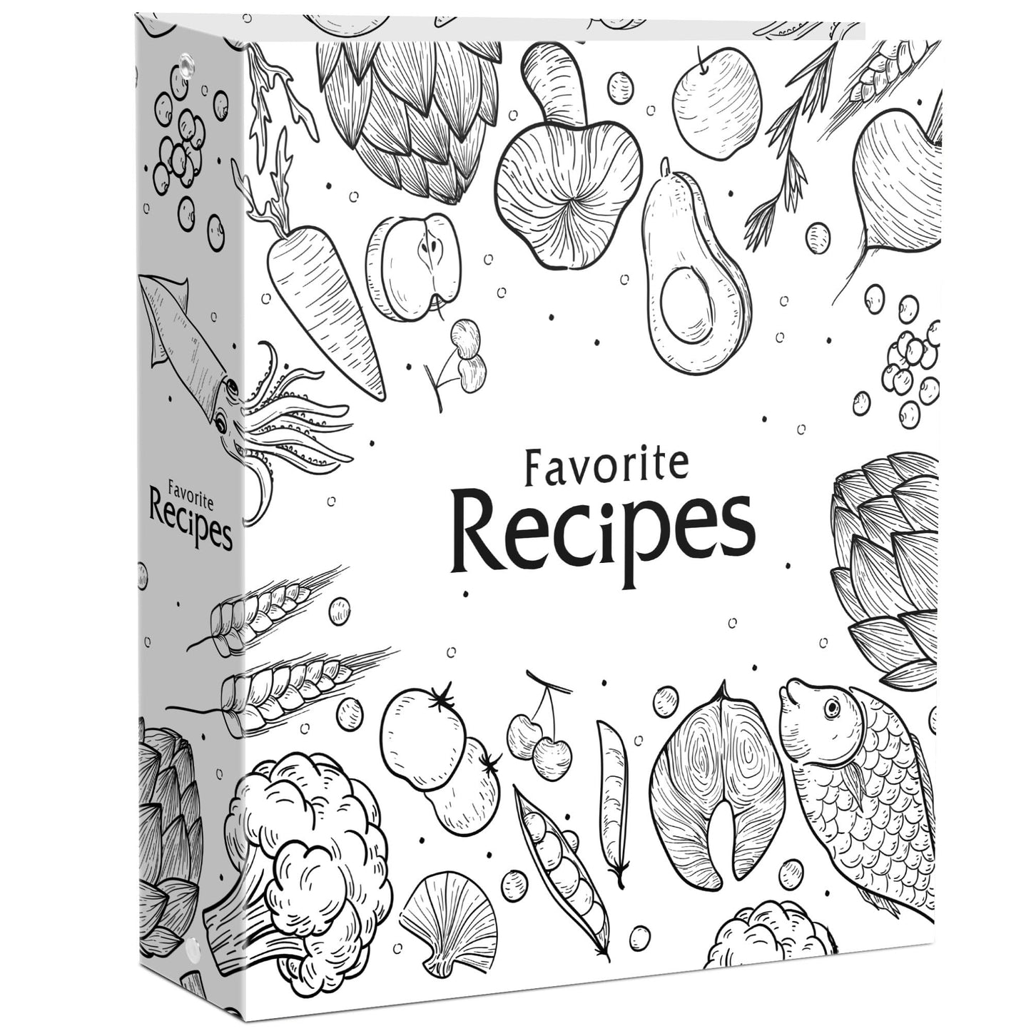 CraftSaints Recipe Binder 8.5x11, 3 Ring DIY Cookbook Kit 12 Dividers & 25 Plastic Sleeves & 25
