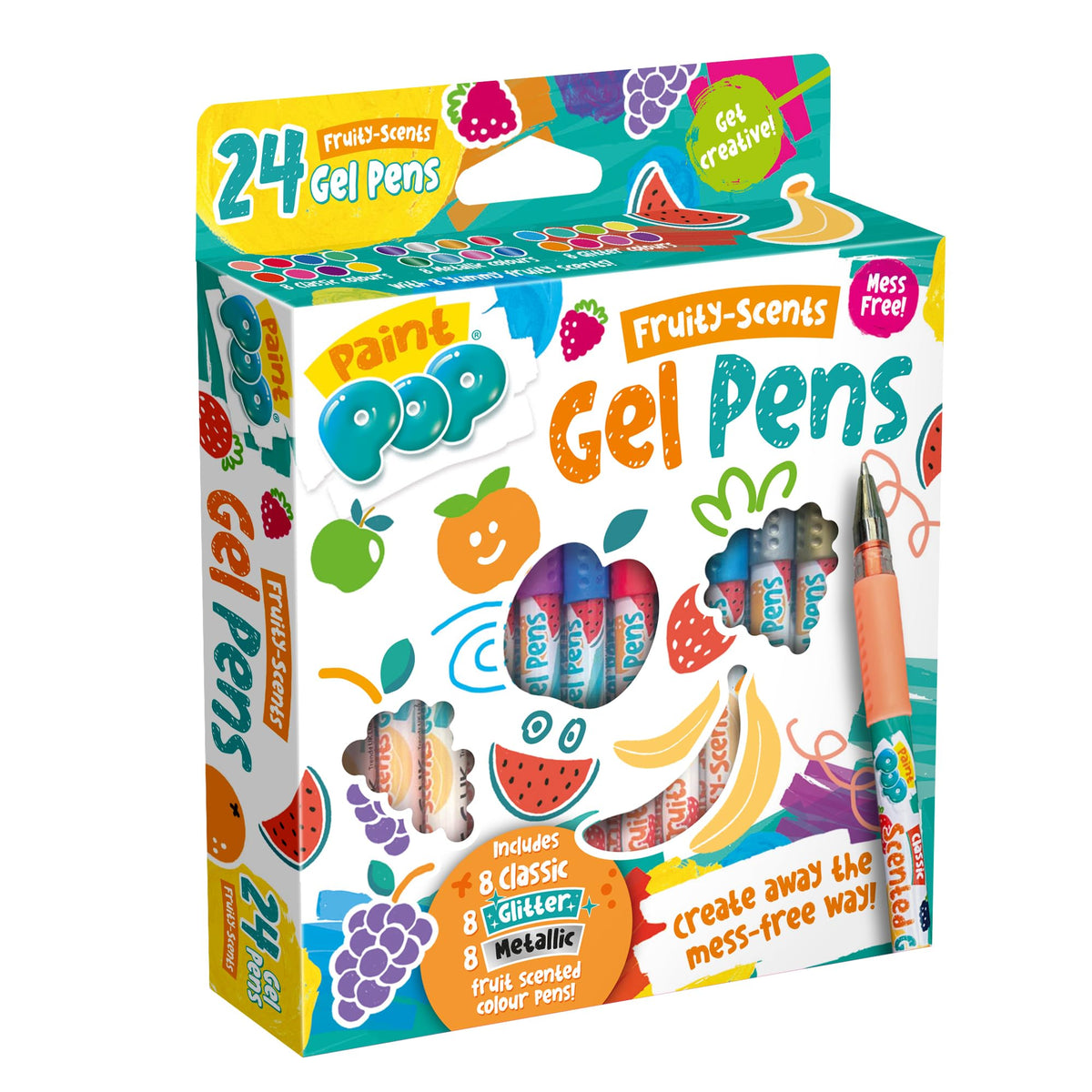 Paint Pop Fruity Scents Gel Pens - Kids Scented Ink Marker Set