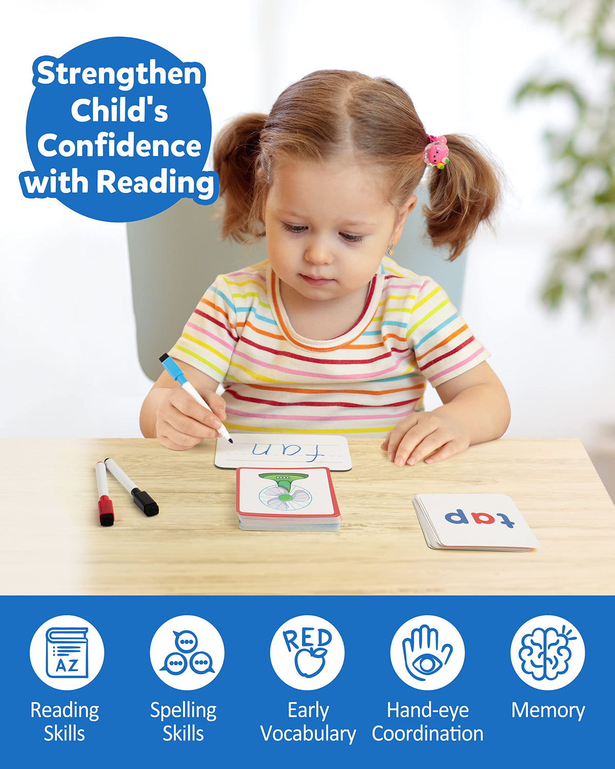 Coogam CVC Sight Words Magnetic Letters Flashcards, Short Vowel Spelling Game, Preschool Kids