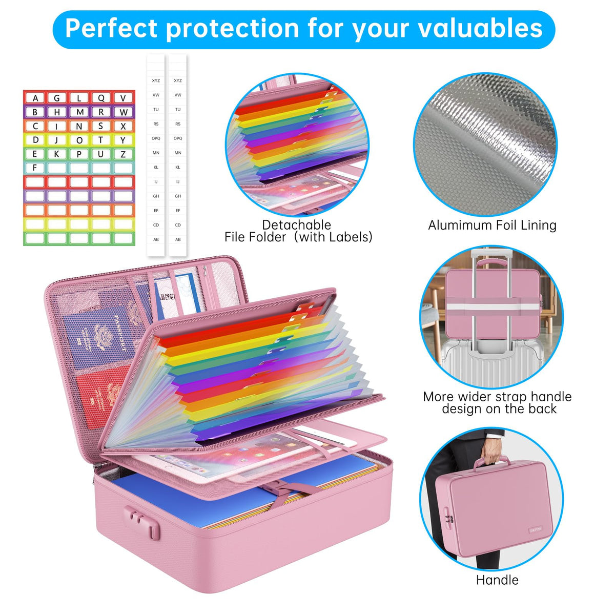 ENGPOW Fireproof File Organizer Bag with 13 Pockets Accordion File Folder