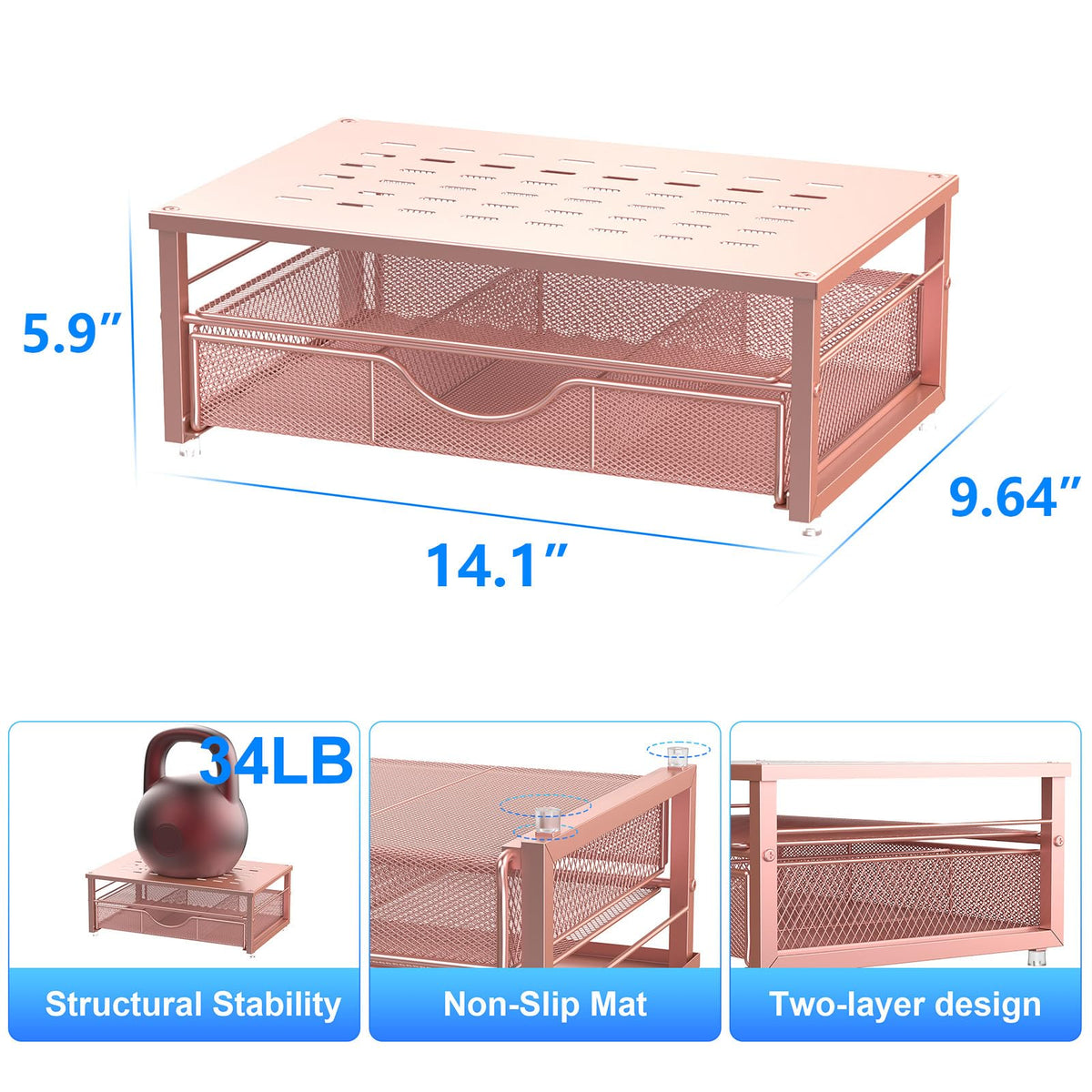 gianotter Computer Monitor Stand Riser with Drawer