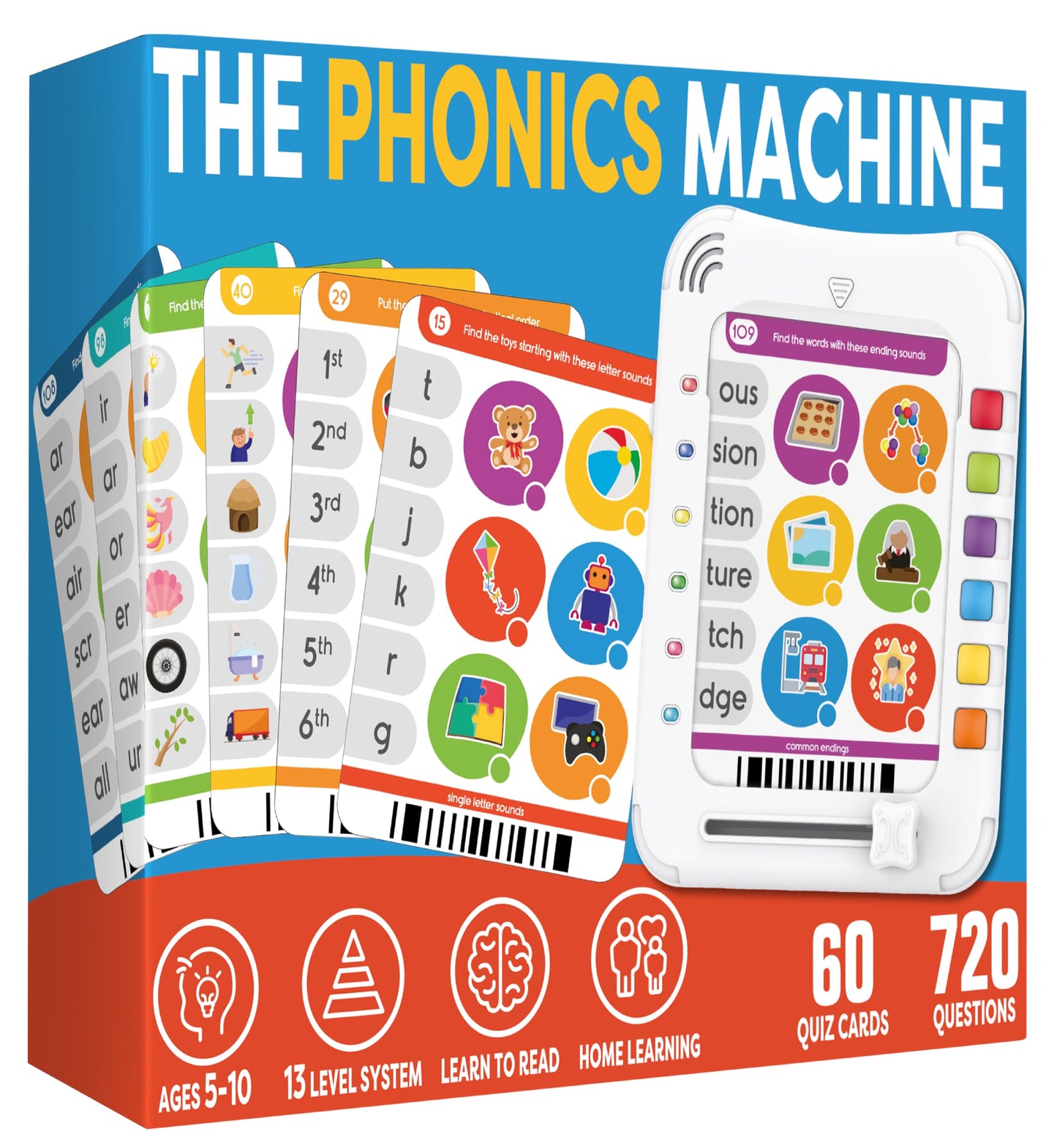 Phonics Machine Learning Pad - Electronic Reading Game for Kids Age 5-11 - Learn to Read with 720