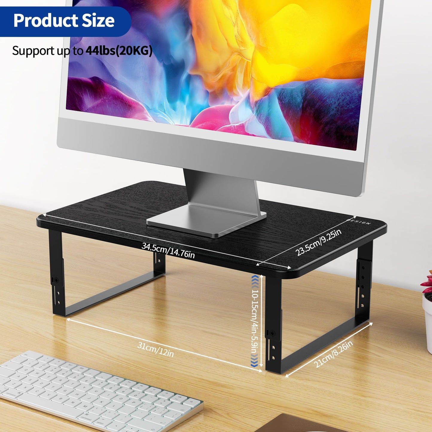 BESIGN MS01 Monitor Stand Riser, Height Adjustable Laptop Stand, Computer Monitor Stand for