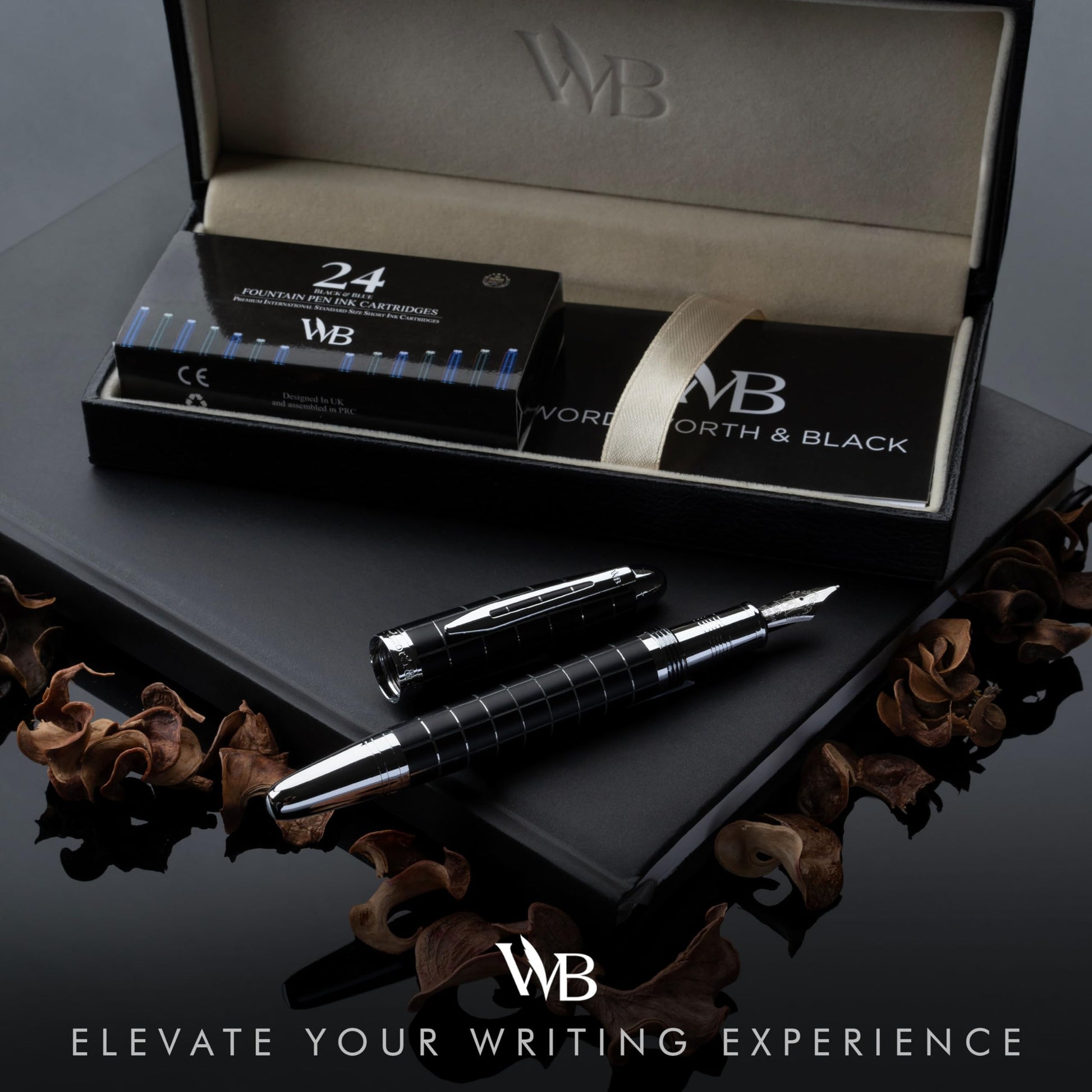 Wordsworth & Black Majesti Fountain Pen Set for Writing, Extra Fine Nib