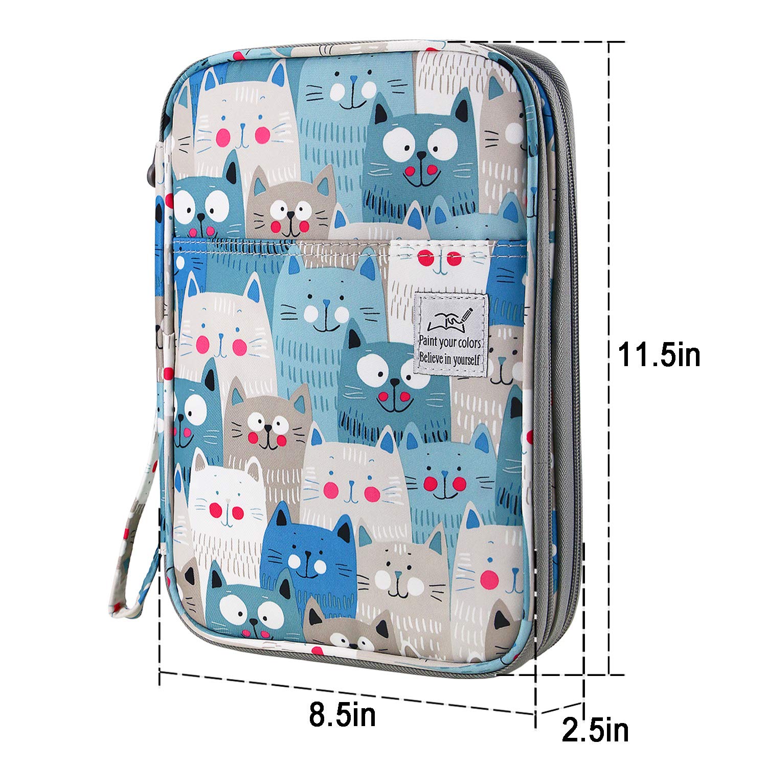 YOUSHARES 192 Slots Colored Pencil Case, Large Capacity Pencil Holder Pen Organizer Bag with Zipper