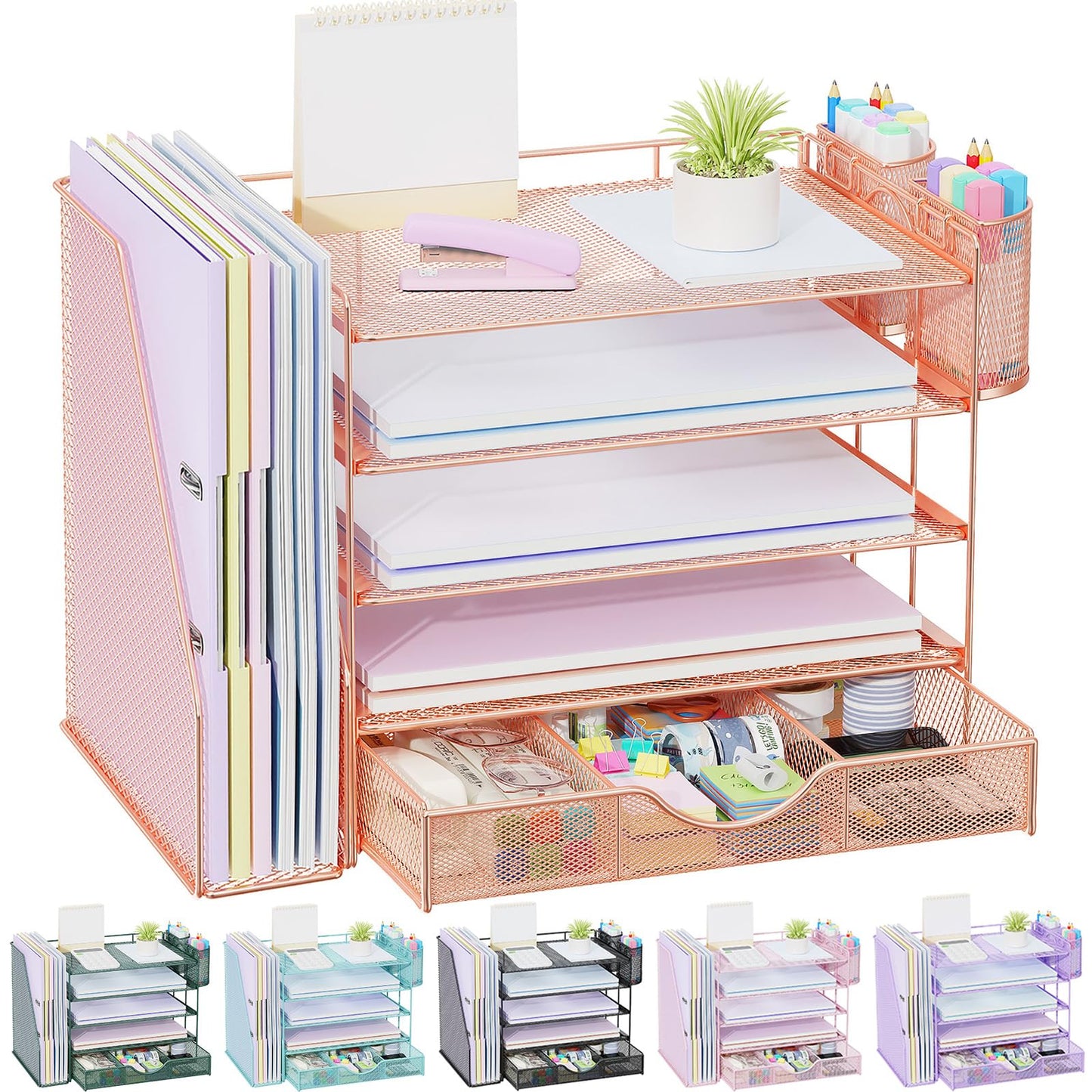 gianotter 5-Tier Desk Organizer with Drawers and File Holders
