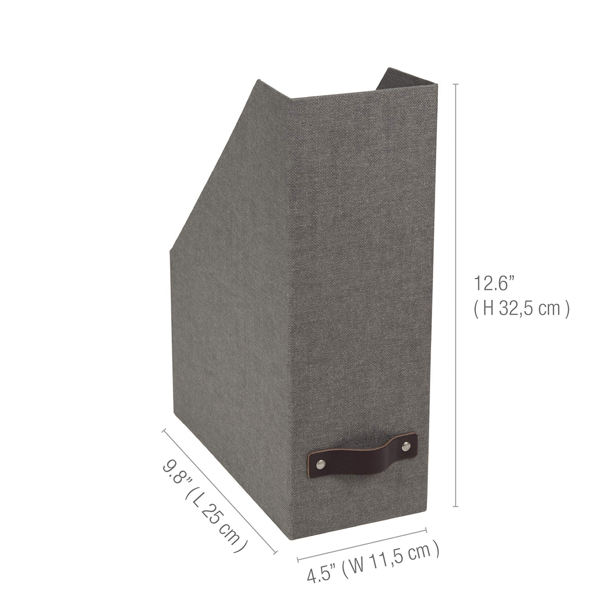 Bigso Box of Sweden Estelle Canvas Fiberboard Upright Magazine Storage Box Organizer for Papers &