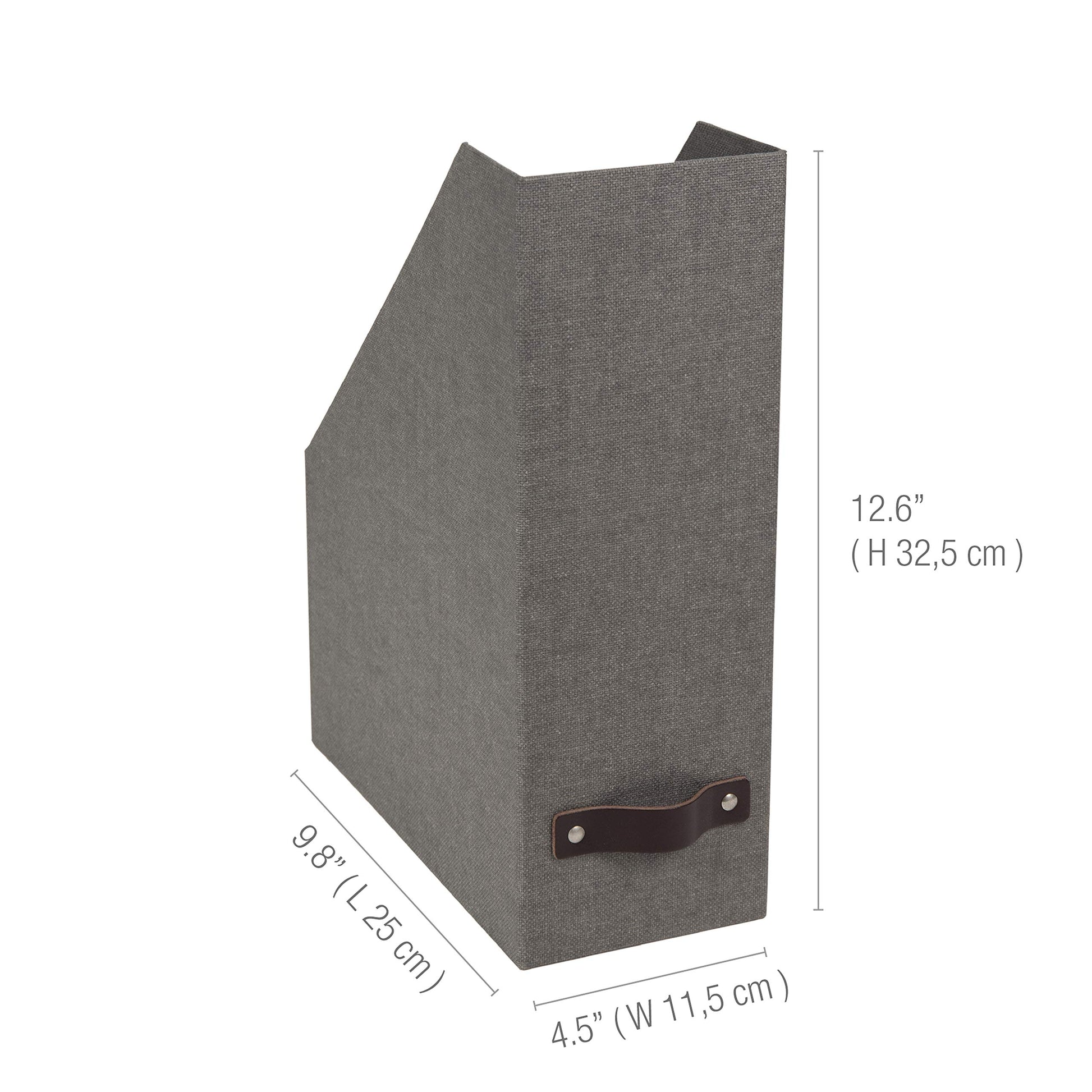 Bigso Box of Sweden Estelle Canvas Fiberboard Upright Magazine Storage Box Organizer for Papers &