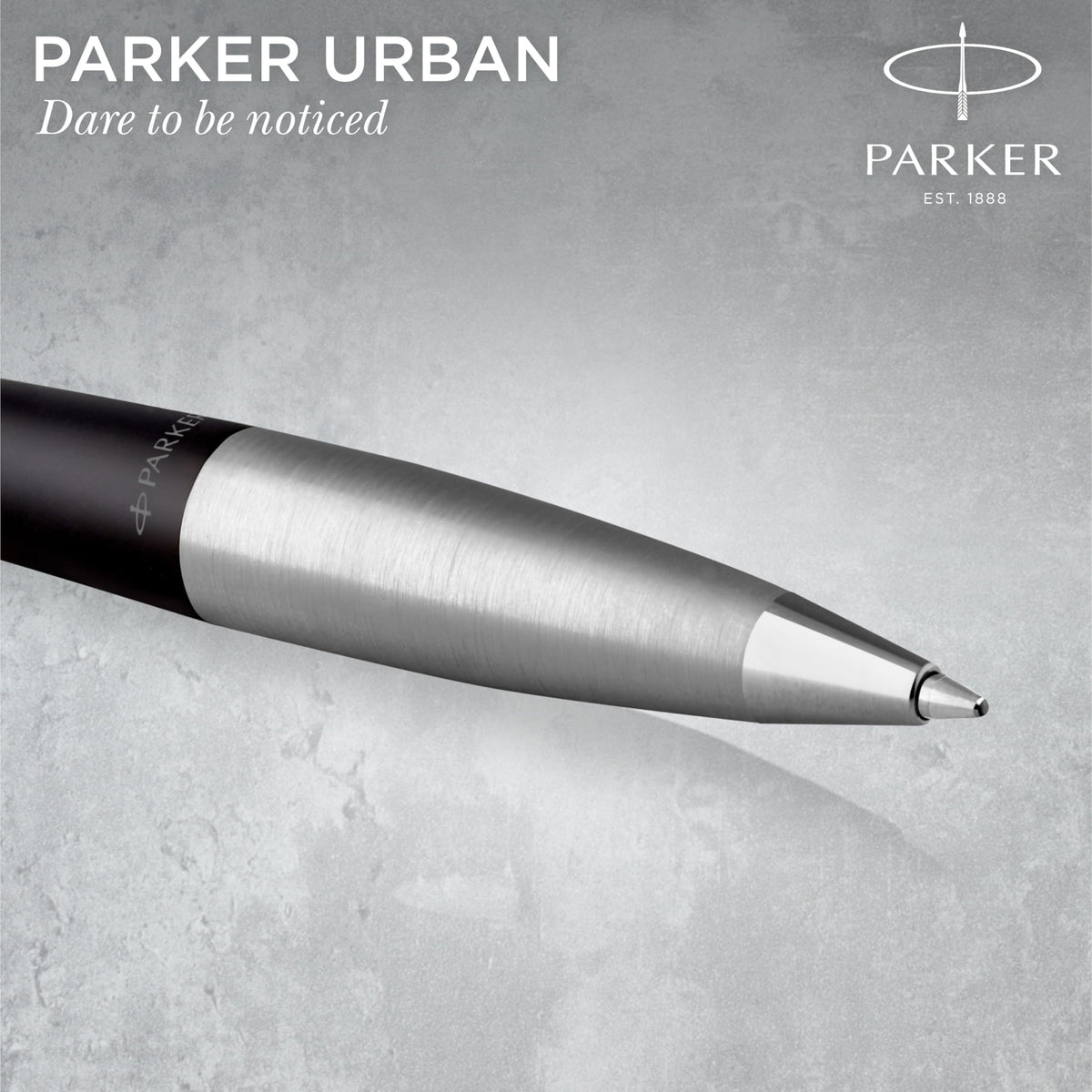 Parker Urban Twist Ballpoint Pen | Muted Black with Chrome Trim | Medium Point Blue Ink Refill |