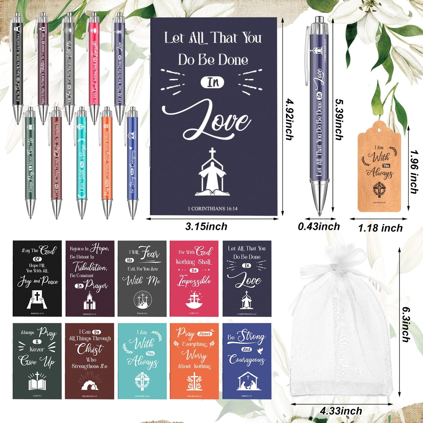 Qeeenar 200 Pcs Christian Gift Bulk Set Bible Verse, Dark, Inspirational