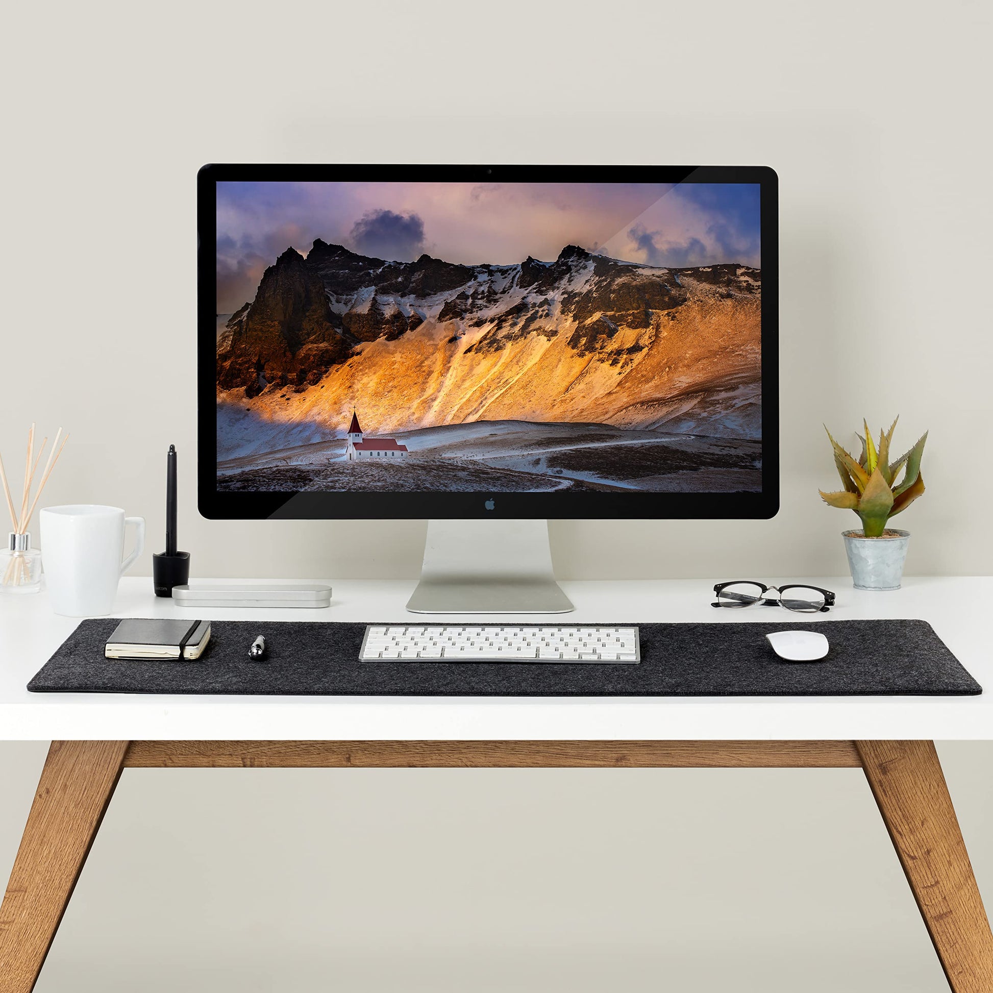 Wolvende Premium Felt Desk Mat | Large 15.75" x 36" | Multifunctional Desk Pad for Home Office |