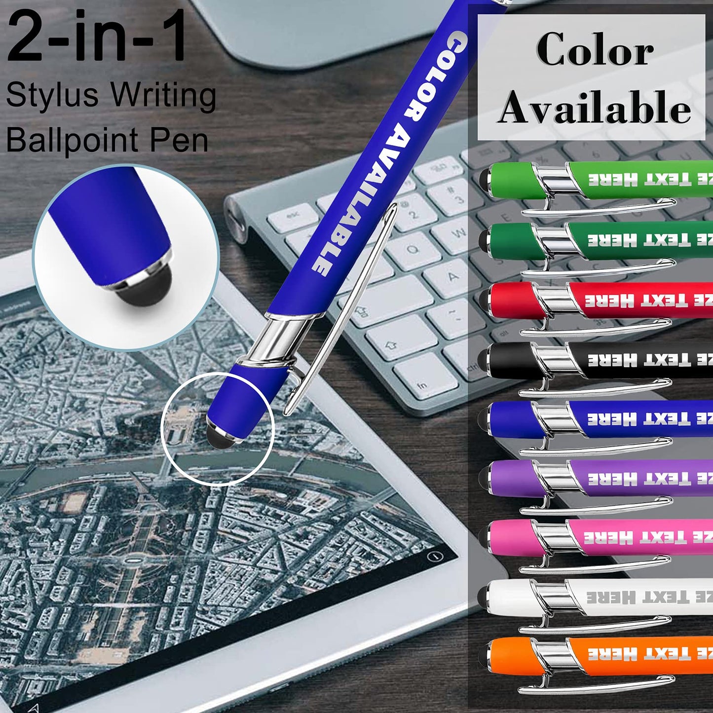 Up to 500 Personalized Pens Bulk Custom Ballpoint Pens with Business Name Message Logo, Customized