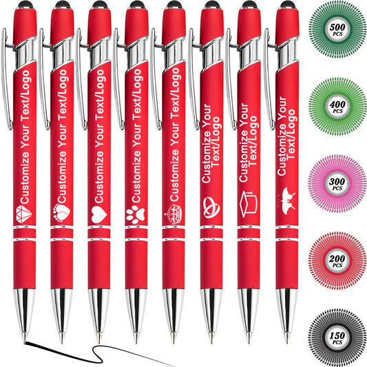 MOUZYLCASE 12 Pcs Personalized Pens Custom Ballpoint Pens with Name Logo Customized Ink Pens with