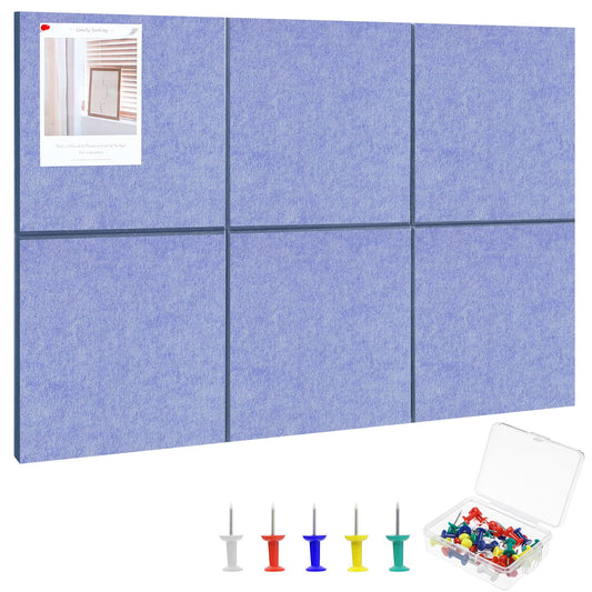 Large Cork Board 36" x 24", 6 Pack Felt Bulletin Board, Pin Boards