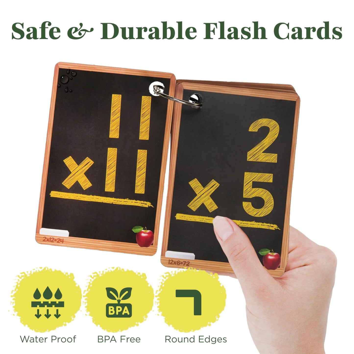 Star Right Math Flash Cards Set of 4 - Addition, Subtraction, Multiplication, Division with 4 Rings