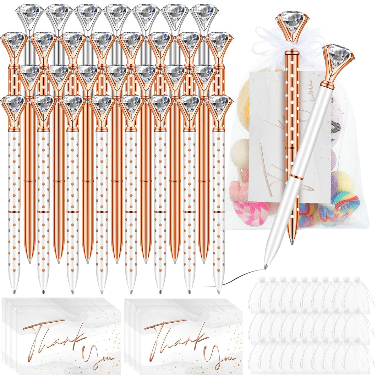 Yeaqee 91 Pcs Bridal Shower Pens Set, Stylish Color, Dot Style