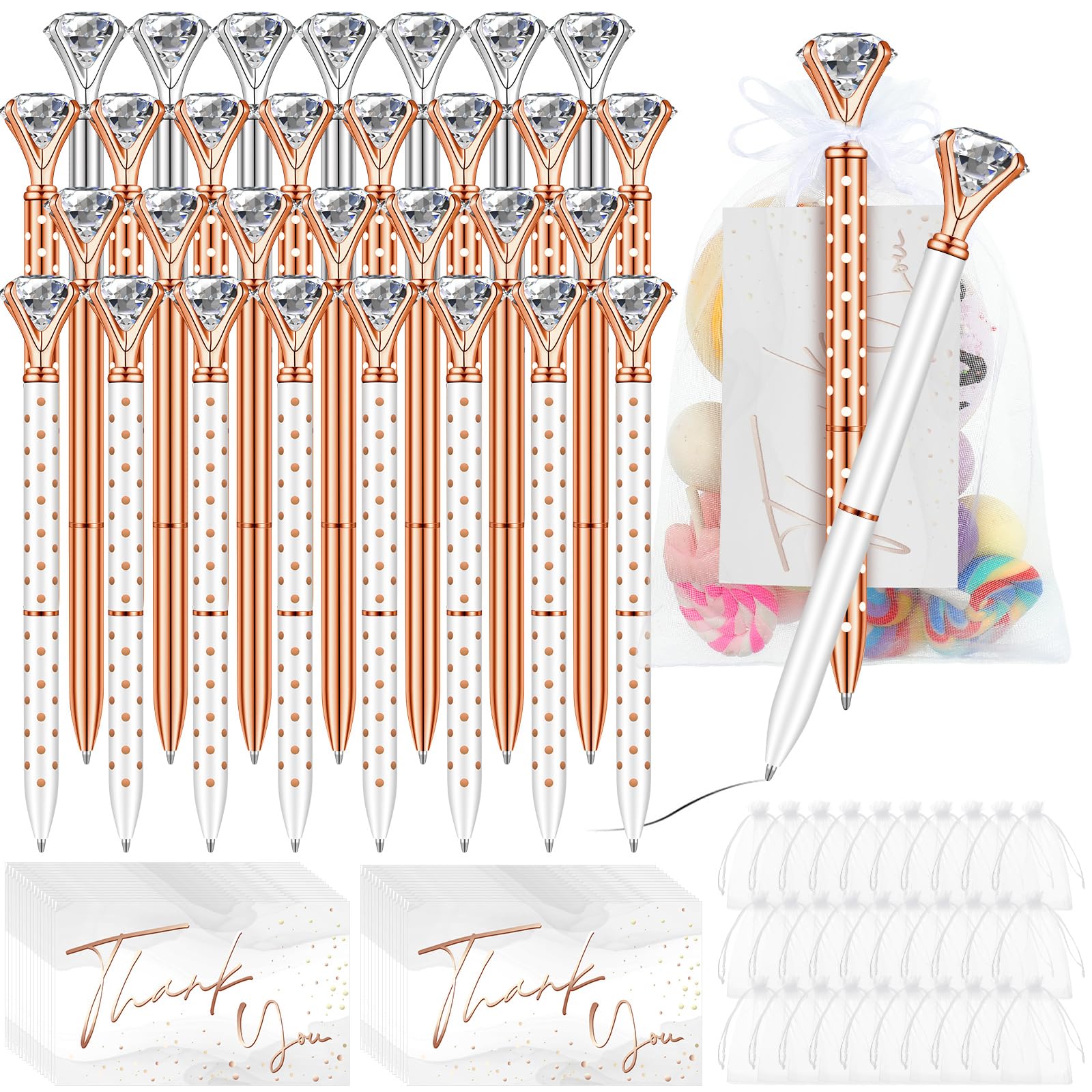 Yeaqee 91 Pcs Bridal Shower Pens Set, Stylish Color, Dot Style